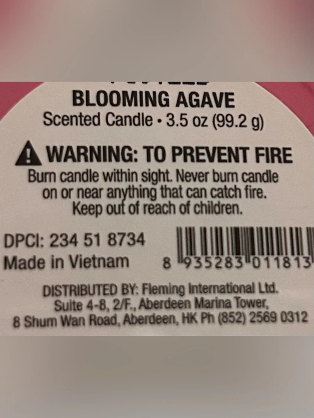 Painted Glass Candle THANK YOU Blooming Agave scented